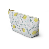 Lemon Tile Accessory Pouch w T-bottom in Aqua